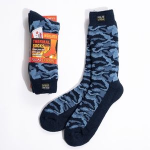 Men’s NWT Navy Camouflage print Thermal Crew Socks
